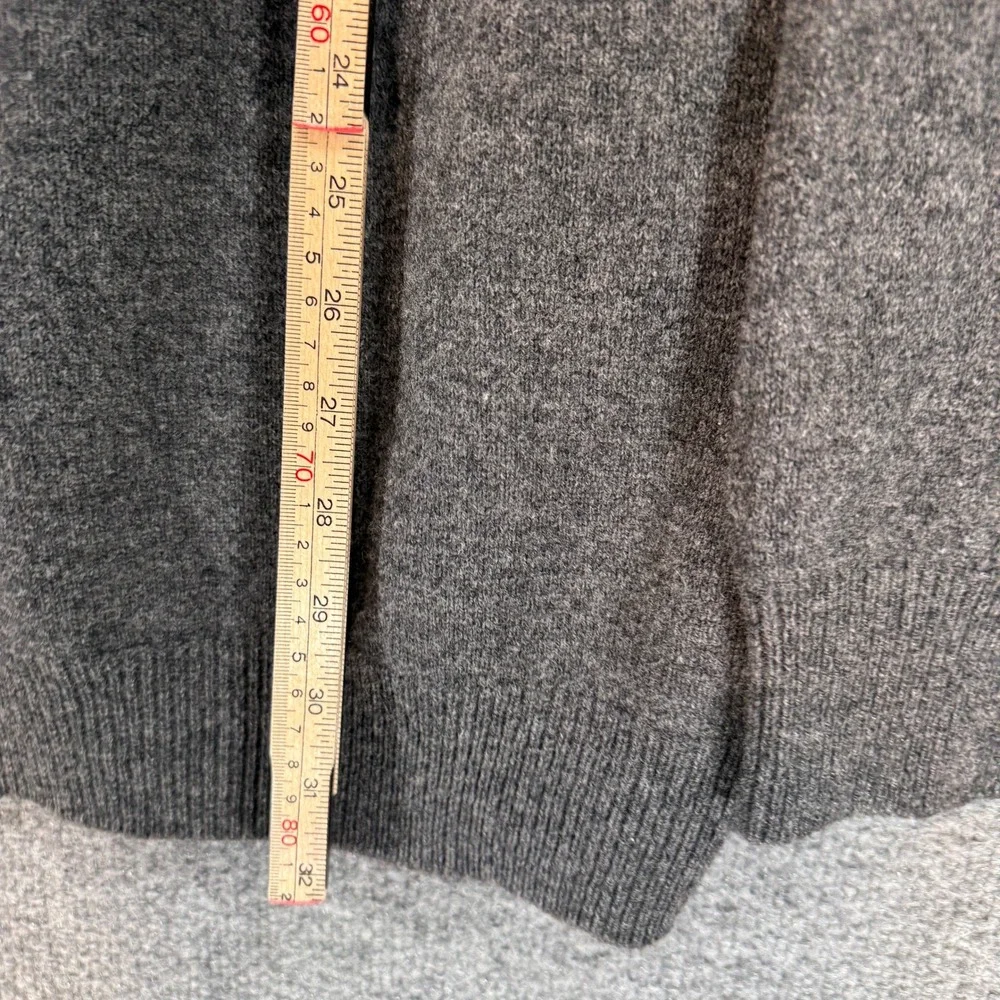 Hackett London Sweater Mens XXXL Gray Lambswool 1/4 Zip Elbow Patch Pullover